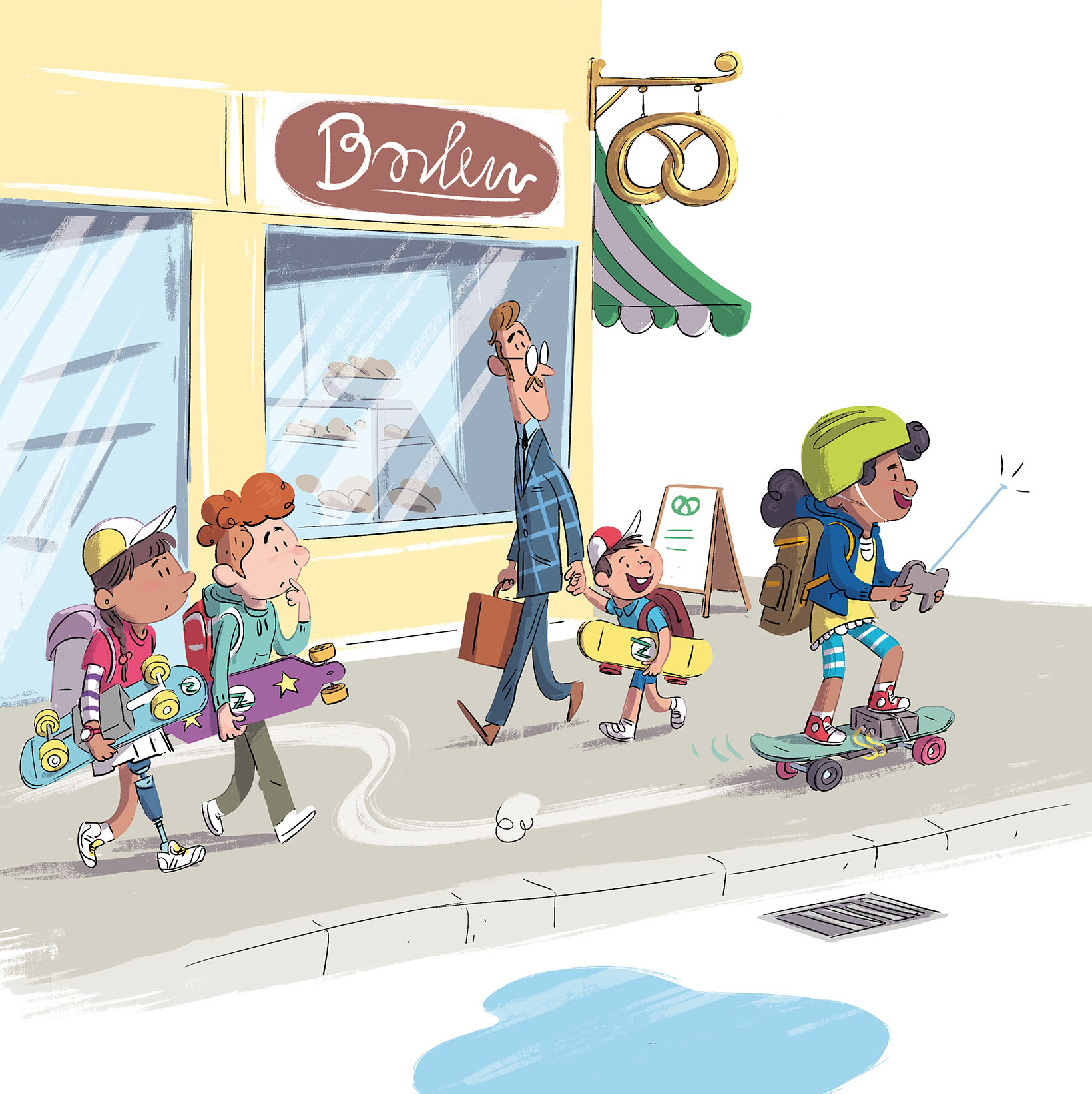 اِدا تنها روی اسکیت‌برد