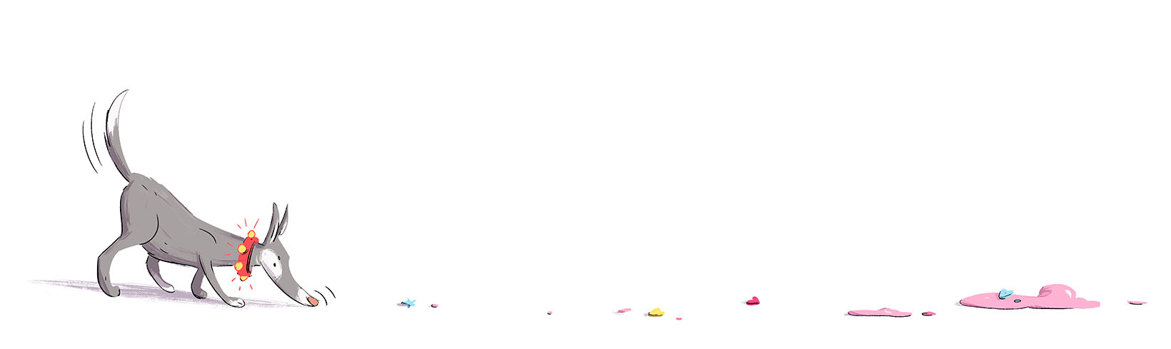 سگ کوچک ردی را دنبال می‌کند