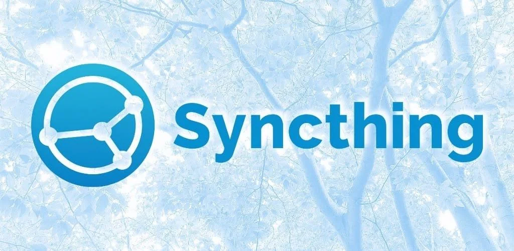 تصویری از لوگو و بگراند Syncthing 